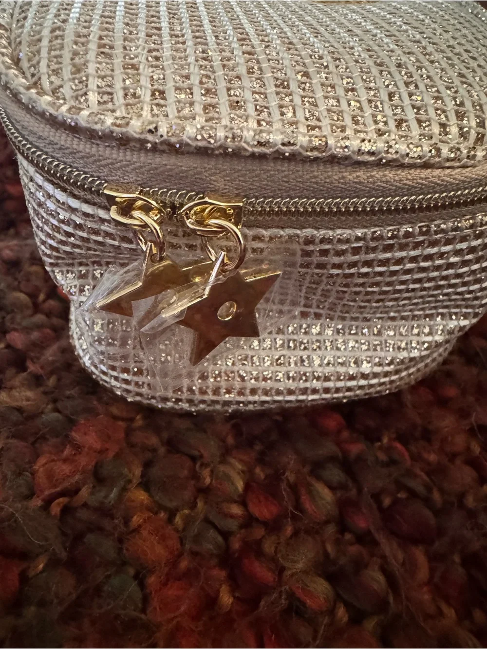 NEW CHRISTIAN DIOR LIMITED EDITION GOLD WOVEN SPARKLY POUCH